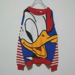 Mickey & co セーター ドナルドダック トリコロール 90sビンテージ