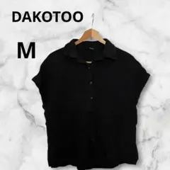 DOKOTOO シワ加工黒の半袖シャツ 【M】