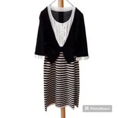 UNIVERVAL muse 【XS】ひざ丈ワンピース フリル アンサンブル