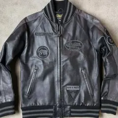 INDIAN MOTOCYCLE★M オールレザースタジャン ブラック ワッペン