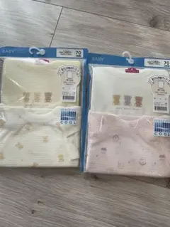 新品　未開封　ベビー肌着　ボディスーツ　4枚　70サイズ　半袖　女の子