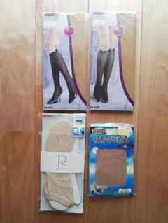 GUNZEグンゼ＆ATSUGIアツギ他ひざ下ストッキング＆フットカバー５点セット