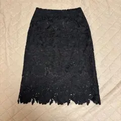 ROYAL PARTY 花柄　総レース タイトスカート ブラック F
