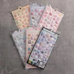 シール 6枚入り　平成レトロ　立体　ぷくぷくシール