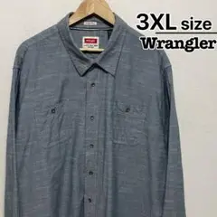 Wrangler　ダンガリーシャツ　長袖　3XL　グレー　コットン　USA古着