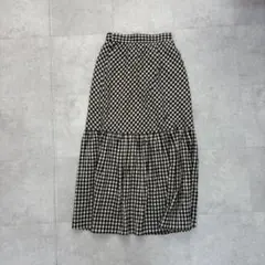 ギンガムチェック フレアロングスカート