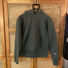 【経年変化】Champion USA製　パーカー　グリーン　サイズM 赤タグ