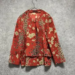 詩仙堂　ちりめん ノーカラージャケット 高級夫人　和柄のサムネイル