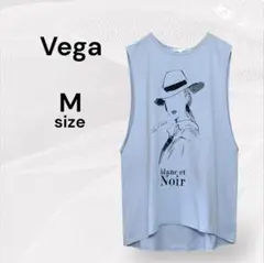Vega ノースリーブ Tシャツ M カットソー 水色 ノースリ