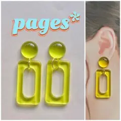 No.132* ワンカラーのクリアイエローピアス/イヤリング