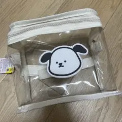 犬のイラスト透明ポーチ