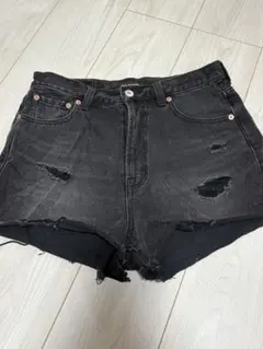 お値下げ！ブラックダメージハイウエストショートパンツ Mサイズ