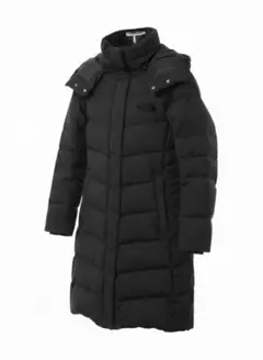 ノースフェイス ロングダウンコート ブラックロゴ Mサイズ