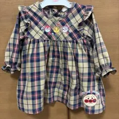 アンパンマンコレクション　刺繍入りチェック柄フリルワンピース