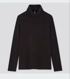 UNIQLO ヒートテックタートルネックTシャツ 黒　タートルネック　M
