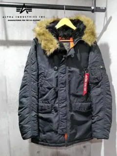 美品 ALPHA INDUSTRIES アルファ N-3BフライトジャケットL