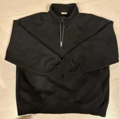 GU ヘビーウェイトハーフジッププルオーバー ブラック　XL
