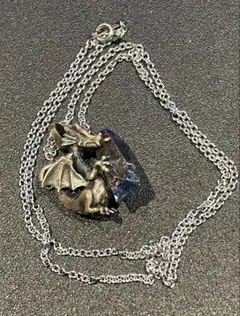 ファンタジー ドラゴン ネックレス ハンドメイド 一点物風 アートアクセサリー