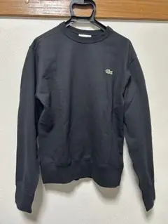 LACOSTE ブラック クルーネックスウェット サイズ2