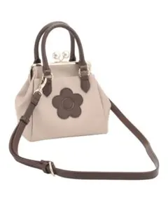 【MARY QUANT】パールガマ口 2WAYミニトート　ベージュのサムネイル