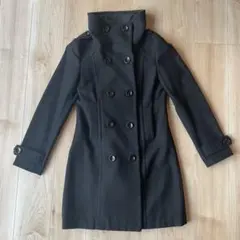 【クリーニング済】H&Mピーコート ブラック 38 (Mサイズ)