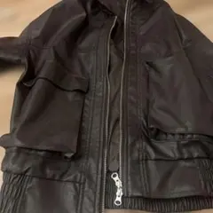 黒レザーアウター ジッパー付き