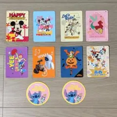 ディズニーストア カード 8枚 ステッカー 2枚