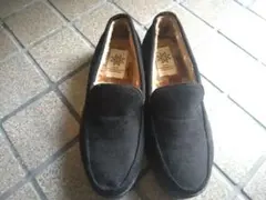 黒スエード ファー裏地付きシューズ