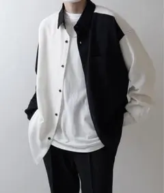 新品confirm コンファーム 配色クレリック 長袖ビッグシルエットシャツ