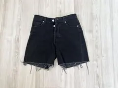 即日発送 H&M エイチアンドエム ブラックデニムショートパンツ