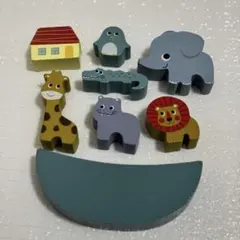 スリーコインズ バランスボートアニマル 木製動物パズル バランスゲーム おもちゃ