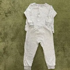 無印良品　綿100% ストライプ 長袖コットンパジャマ 90-100