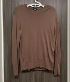 ユニクロ　メリノクルーネックセーター　ベージュ　Mサイズ