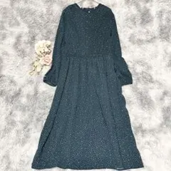 A Day in the Life 総柄 Ａライン ワンピース 体型カバー Ｌ