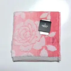 LANVIN　タオルハンカチ　ローズ　ピンク　ランバン