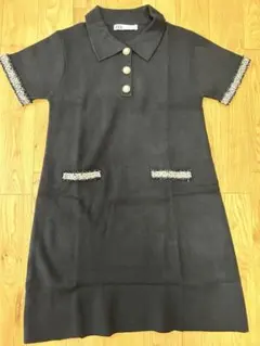 ZARA 黒 ニットワンピース L