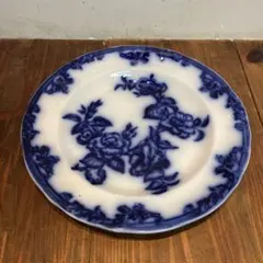 ビンテージ　ケーキプレート☆せかほし放送☆フローブルー陶器皿2枚セット ビンテージ ケーキプレート☆せかほし放送☆フローブルー陶器皿2枚セット