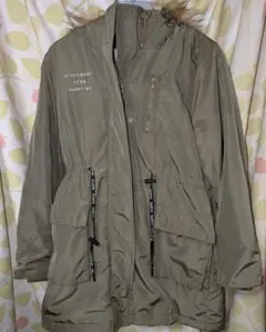 PINK-latte オリーブグリーン ファー付きモッズコート M