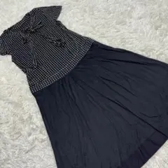 AMACA Aライン リボン ドット ボータイワンピース 38 美品のサムネイル