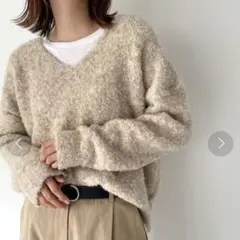 El mar(エルマール) ブークレVネックニット