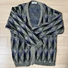 INHERIT 幾何学模様 ニットカーディガン