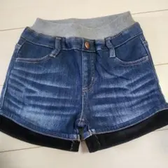 デニム ショートパンツ　裏起毛 130cm