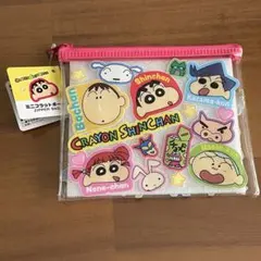 クレヨンしんちゃん　ミニフラットポーチ　ZIPPER BAG
