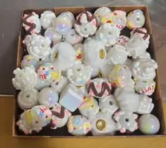 ペイントビーズ　アクリル　手書きビーズ50個 白