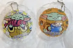 マンダロリアン　グローグー　バルーンキーホルダー　お菓子　ごはん　オレンジ　魚