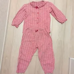 赤と白のチェック柄パジャマ 110cm