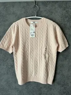UNIQLO ピンク ケーブルニット 半袖