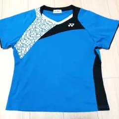 YONEX 幾何学模様 Tシャツ Lサイズ 青1056番