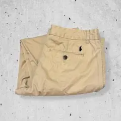 ポロラルフローレンチノパンテーパードベージュポニー刺繍ロゴヴィンテージ古着S相当