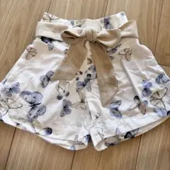 モナリザ　蝶プリント ハーフパンツ ホワイト
